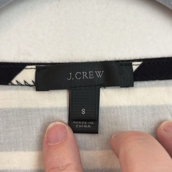 J. Crew Women Black and White Striped Women's Ruffle sleeve Top blouse Small! - Picture 5 of 8